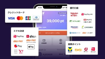 クレジットカード、銀行口座、スマホ決済、提携ポイント